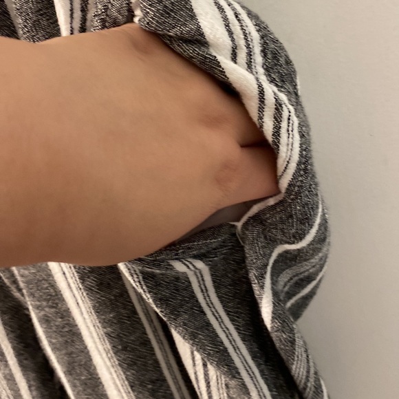 Briggs Linen Blend Wide Leg Pants in Grey & White Stripe Size XL - Picture 7 of 7